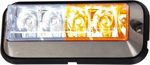 Buyers Products - Variable Flash Rate, Surface Mount Emergency Strobe Light Assembly - Powered by 12 to 24 Volts, Amber & Clear - Industrial Tool & Supply
