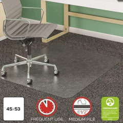 Deflect-o - 53" Long x 45" Wide, Chair Mat - Rectangular, Beveled Edge Style - Industrial Tool & Supply