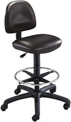 Safco - 25 Inch Wide x 25 Inch Deep x 54 Inch High, Swivel Base, Drafting Chair Stool - Vinyl Seat, Black - Industrial Tool & Supply