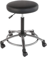 ALERA - 24-3/8 Inch Wide x 24-3/8 Inch Deep x 29-1/2 Inch High, Swivel Base, Utility Stool - Antimicrobial Seat, Black - Industrial Tool & Supply