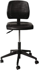 ALERA - 25 Inch Wide x 25 Inch Deep x 44 Inch High, Swivel Base, Workbench Stool - Polyurethane Seat, Black - Industrial Tool & Supply