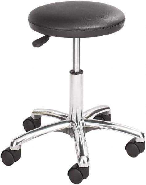 Safco - 19 Inch Wide x 19-1/4 Inch Deep x 21 Inch High, Swivel Base, Lab Stool - Vinyl Seat, Black - Industrial Tool & Supply