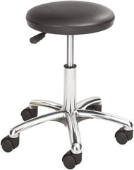 Safco - 19 Inch Wide x 19-1/4 Inch Deep x 21 Inch High, Swivel Base, Lab Stool - Vinyl Seat, Black - Industrial Tool & Supply