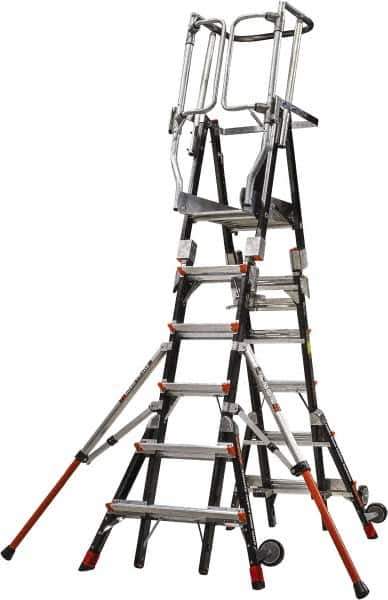 Little Giant Ladder - 6 Steps, 10' 7"' High, Type IAA Rating, Fiberglass Step Ladder - 375 Lb Load Capacity, 42" Base Width - Industrial Tool & Supply