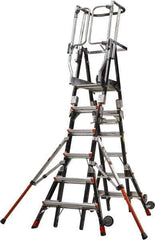 Little Giant Ladder - 6 Steps, 10' 7"' High, Type IAA Rating, Fiberglass Step Ladder - 375 Lb Load Capacity, 42" Base Width - Industrial Tool & Supply