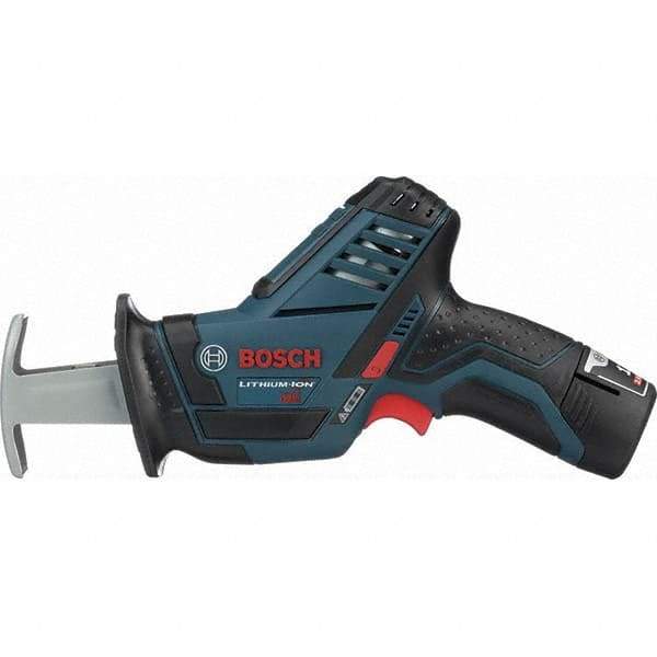 Bosch - 12V, 0 to 3,000 SPM, Cordless Reciprocating Saw - 0.5699" Stoke Length, Lithium-Ion Batteries Included - Industrial Tool & Supply