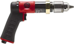 Chicago Pneumatic - 1/2" Reversible Keyed Chuck - Pistol Grip Handle, 840 RPM, 0.5 hp, 90 psi - Industrial Tool & Supply