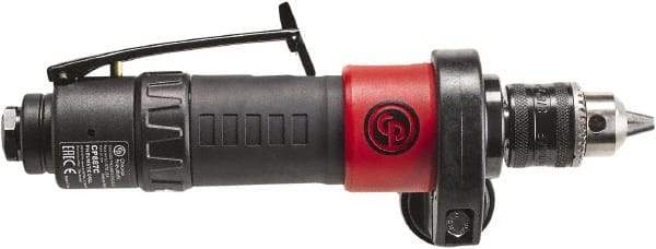 Chicago Pneumatic - 3/8" Keyed Chuck - Inline Handle, 2,100 RPM, 0.4 hp, 90 psi - Industrial Tool & Supply