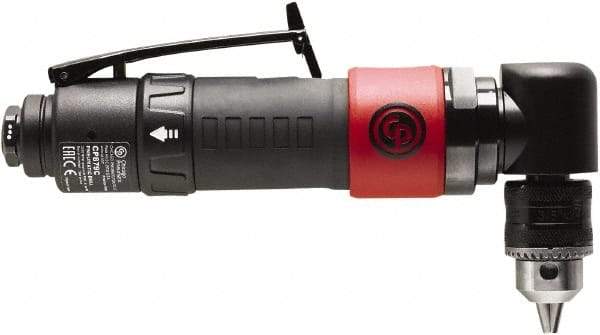 Chicago Pneumatic - 3/8" Reversible Keyed Chuck - Right Angle Handle, 2,000 RPM, 0.3 hp, 90 psi - Industrial Tool & Supply