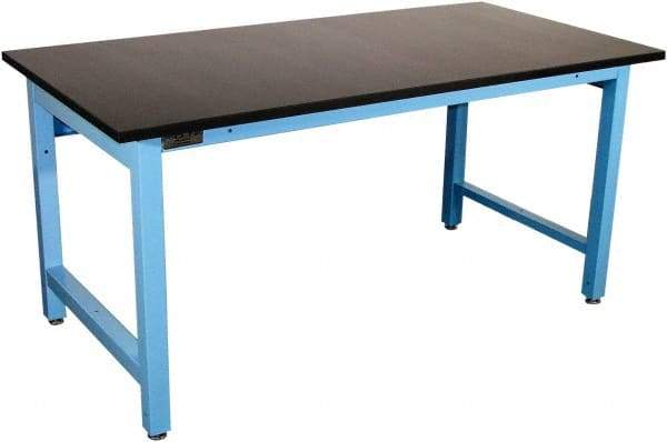 Proline - 60 Wide x 30" Deep x 36" High, Epoxy Resin Workbench - Adjustable Height Legs, Blue - Industrial Tool & Supply