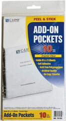 C-LINE - 10 Piece Clear Self-Adhesive Pockets - 11" High x 8" Wide - Industrial Tool & Supply