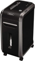 FELLOWES - 5/64 x 9/16" Strip, 12 Sheet Mirco Cut Paper Micro Cut Shredder - 17-5/16" Long x 11-7/16" Wide x 23-3/16" High, Level 5 Security, 9 Gal Wastebasket - Industrial Tool & Supply
