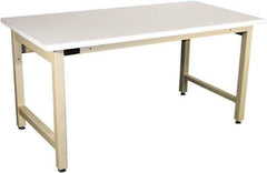 Proline - 60 Wide x 30" Deep x 36" High, Plastic Laminate Workbench - Adjustable Height Legs, Beige - Industrial Tool & Supply
