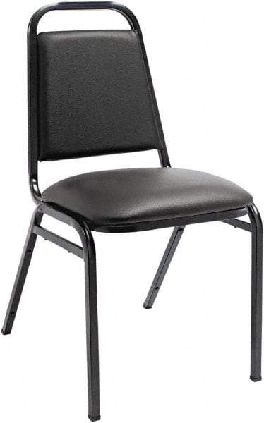 ALERA - Vinyl Black Stacking Chair - Black Frame, 15" Wide x 20-1/2" Deep x 32" High - Industrial Tool & Supply