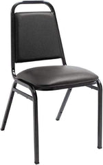 ALERA - Vinyl Black Stacking Chair - Black Frame, 15" Wide x 20-1/2" Deep x 32" High - Industrial Tool & Supply
