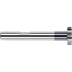 Harvey Tool - 1-1/2" Cut Diam, 1/8" Cut Width, 3/4" Shank, Straight-Tooth Woodruff Keyseat Cutter - Exact Industrial Supply