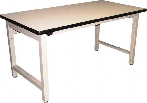 Proline - 72 Wide x 30" Deep x 36" High, Plastic Laminate Workbench - Adjustable Height Legs, Beige - Industrial Tool & Supply