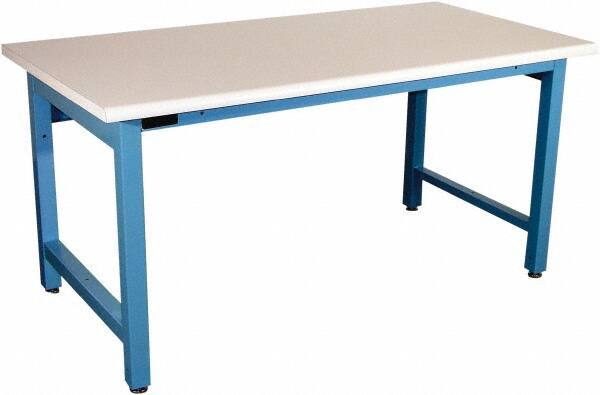 Proline - 72 Wide x 30" Deep x 36" High, Static Dissipative Workbench - Adjustable Height Legs, Blue - Industrial Tool & Supply