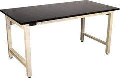 Proline - 72 Wide x 30" Deep x 36" High, Epoxy Resin Workbench - Adjustable Height Legs, Beige - Industrial Tool & Supply