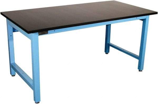 Proline - 72 Wide x 30" Deep x 36" High, Epoxy Resin Workbench - Adjustable Height Legs, Blue - Industrial Tool & Supply