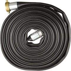 Dixon Valve & Coupling - 1-1/2" ID, 200 Working psi, Black Nitrile Fire Hose - Male x Female NST (NH) Ends, 100' Long, 600 Burst psi - Industrial Tool & Supply