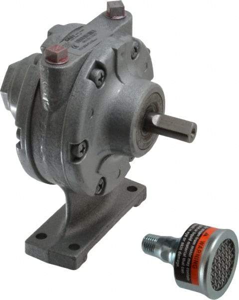 Gast - 3/4 hp Clockwise Foot Air Actuated Motor - 3,000 Max RPM, 1.13" Shaft Length, 4.94" OAL, 1/2" Shaft Diam - Industrial Tool & Supply