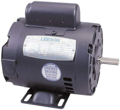 Leeson - 1/4 Max hp, 1,725 Max RPM, Electric AC DC Motor - 115, 208, 230 V Input, Single Phase, 48 Frame - Industrial Tool & Supply