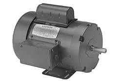 Leeson - 1-1/2 Max hp, 3,450 Max RPM, Electric AC DC Motor - 115, 208, 230 V Input, Single Phase, 56 Frame - Industrial Tool & Supply