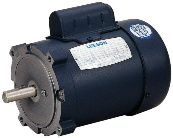 Leeson - 1/3 Max hp, 1,725 Max RPM, Electric AC DC Motor - 115, 208, 230 V Input, Single Phase, 56C Frame - Industrial Tool & Supply