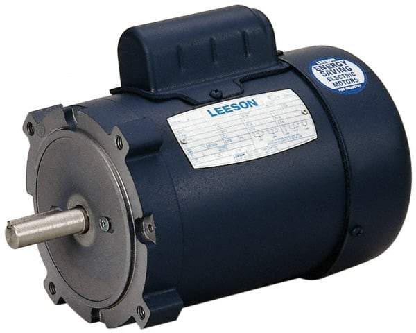 Leeson - 1 Max hp, 1,725 Max RPM, Electric AC DC Motor - 115, 208, 230 V Input, Single Phase, 56C Frame - Industrial Tool & Supply