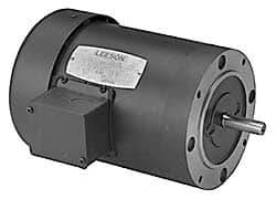 Leeson - 1/2 Max hp, 3,450 Max RPM, Electric AC DC Motor - 208-230/460 V Input, Three Phase, 56C Frame - Industrial Tool & Supply
