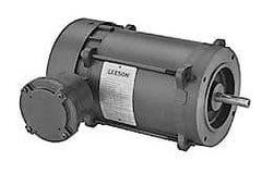 Leeson - 3/4 Max hp, 1,725 Max RPM, Electric AC DC Motor - 115, 208, 230 V Input, Single Phase, 56H Frame - Industrial Tool & Supply