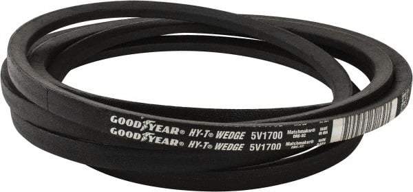 Continental ContiTech - Section 5V, 170" Outside Length, V-Belt - Fiber Reinforced Wingprene Rubber, HY-T Wedge MatchmakerEnvelope, No. 5V1700 - Industrial Tool & Supply