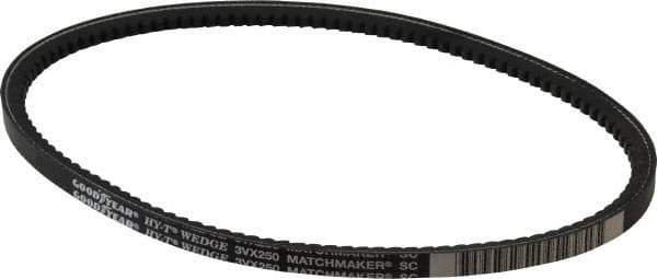 Continental ContiTech - Section 3VX, 25" Outside Length, V-Belt - Fiber Reinforced Wingprene Rubber, HY-T Wedge Matchmaker Cogged, No. 3VX250 - Industrial Tool & Supply