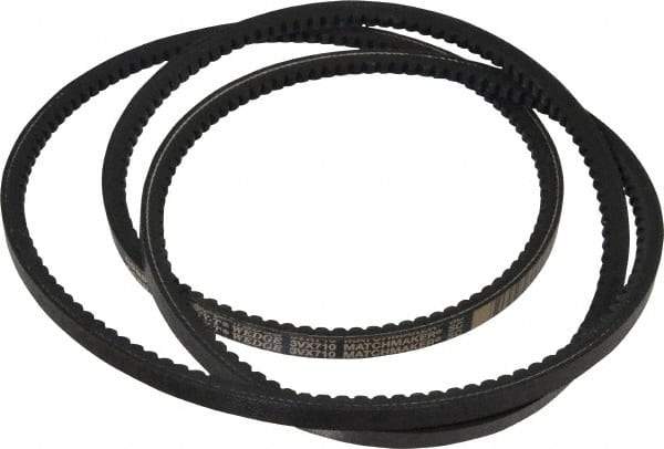 Continental ContiTech - Section 3VX, 71" Outside Length, V-Belt - Fiber Reinforced Wingprene Rubber, HY-T Wedge Matchmaker Cogged, No. 3VX710 - Industrial Tool & Supply