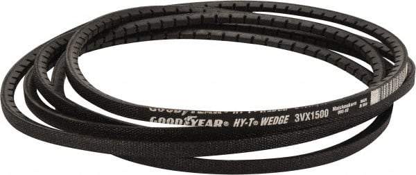 Continental ContiTech - Section 3VX, 150" Outside Length, V-Belt - Fiber Reinforced Wingprene Rubber, HY-T Wedge Matchmaker Cogged, No. 3VX1500 - Industrial Tool & Supply