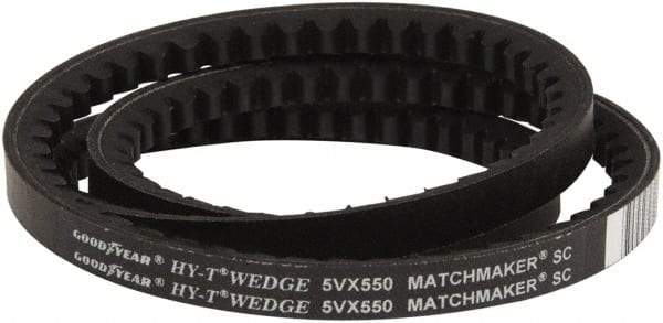 Continental ContiTech - Section 5VX, 55" Outside Length, V-Belt - Fiber Reinforced Wingprene Rubber, HY-T Wedge Matchmaker Cogged, No. 5VX550 - Industrial Tool & Supply