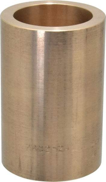 Made in USA - 1-1/2" Inside x 2" Outside Diam, Cast Bronze Sleeve Bearing - 3" OAL - Industrial Tool & Supply