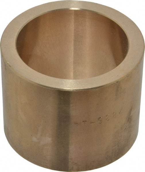 Made in USA - 1-3/4" Inside x 2-1/4" Outside Diam, Cast Bronze Sleeve Bearing - 1-3/4" OAL - Industrial Tool & Supply