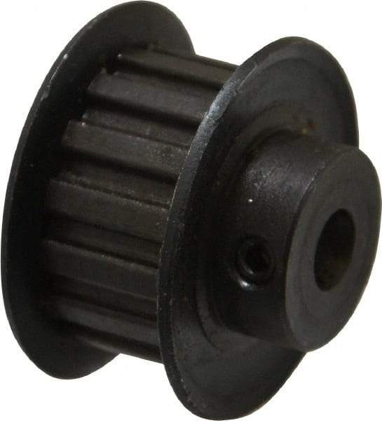 Power Drive - 15 Tooth, 1/4" Inside x 0.935" Outside Diam, Timing Belt Pulley - 1/4, 3/8" Belt Width, 0.955" Pitch Diam, Steel & Cast Iron - Industrial Tool & Supply