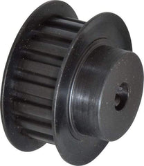 Power Drive - 18 Tooth, 1/4" Inside x 1-1/8" Outside Diam, Timing Belt Pulley - 1/4, 3/8" Belt Width, 1.146" Pitch Diam, Steel & Cast Iron - Industrial Tool & Supply