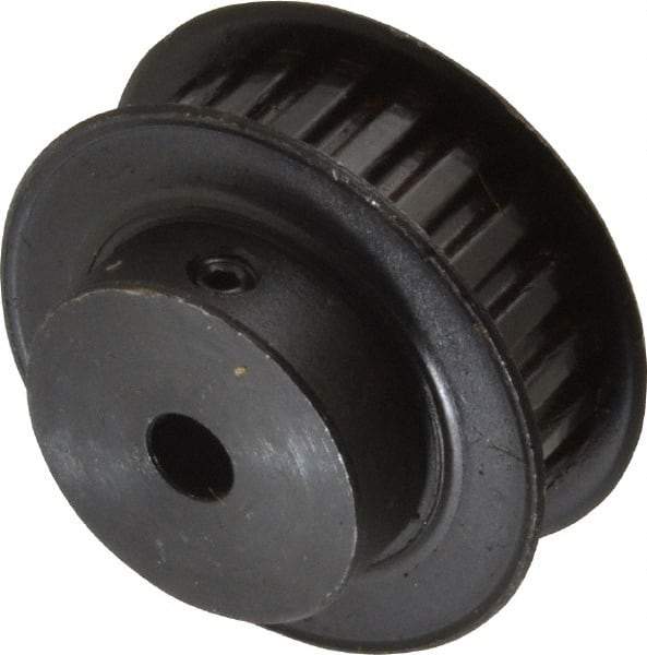 Power Drive - 22 Tooth, 1/4" Inside x 1.381" Outside Diam, Timing Belt Pulley - 1/4, 3/8" Belt Width, 1.401" Pitch Diam, Steel & Cast Iron - Industrial Tool & Supply