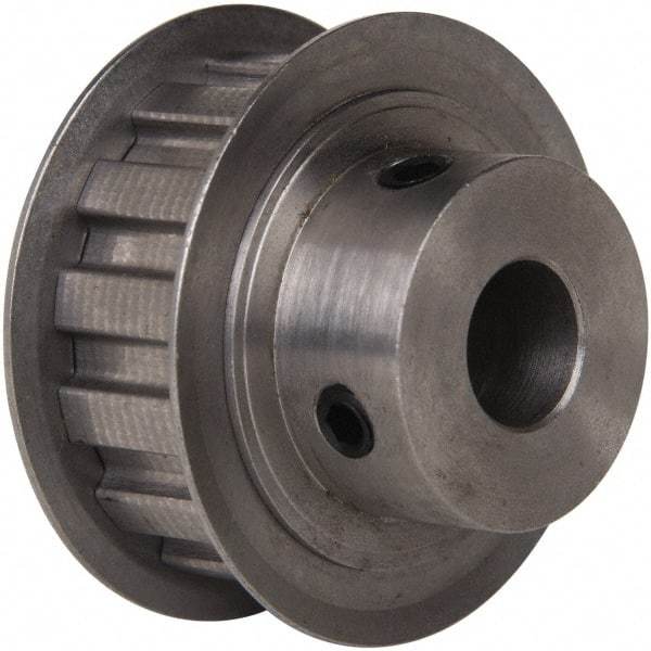 Power Drive - 14 Tooth, 1/2" Inside x 1.641" Outside Diam, Timing Belt Pulley - 1/2" Belt Width, 1.671" Pitch Diam, Steel & Cast Iron - Industrial Tool & Supply