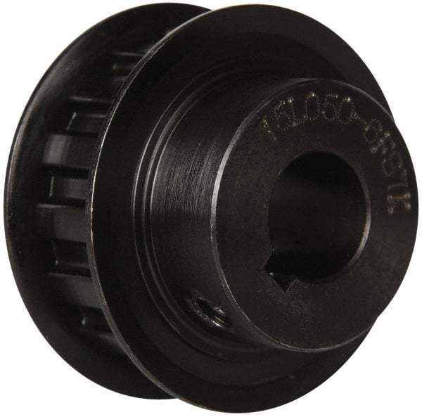 Power Drive - 15 Tooth, 5/8" Inside x 1.76" Outside Diam, Timing Belt Pulley - 1/2" Belt Width, 1.79" Pitch Diam, Steel & Cast Iron - Industrial Tool & Supply