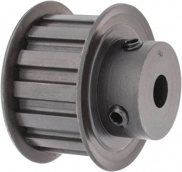 Power Drive - 14 Tooth, 3/8" Inside x 1.641" Outside Diam, Timing Belt Pulley - 3/4" Belt Width, 1.671" Pitch Diam, Steel & Cast Iron - Industrial Tool & Supply