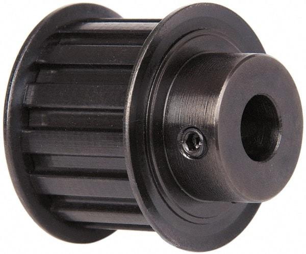 Power Drive - 14 Tooth, 1/2" Inside x 1.641" Outside Diam, Timing Belt Pulley - 1" Belt Width, 1.671" Pitch Diam, Steel & Cast Iron - Industrial Tool & Supply