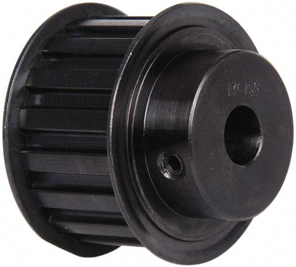 Power Drive - 17 Tooth, 1/2" Inside x 2" Outside Diam, Timing Belt Pulley - 1" Belt Width, 2.029" Pitch Diam, Steel & Cast Iron - Industrial Tool & Supply