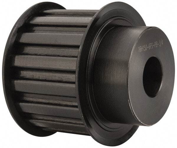 Power Drive - 16 Tooth, 3/4" Inside x 2.492" Outside Diam, Timing Belt Pulley - 1-1/2" Belt Width, 2.546" Pitch Diam, Steel & Cast Iron - Industrial Tool & Supply
