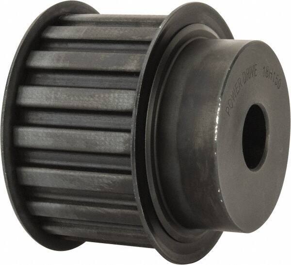 Power Drive - 18 Tooth, 3/4" Inside x 2.811" Outside Diam, Timing Belt Pulley - 1-1/2" Belt Width, 2.865" Pitch Diam, Steel & Cast Iron - Industrial Tool & Supply