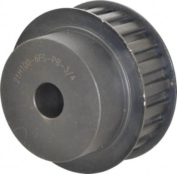 Power Drive - 21 Tooth, 3/4" Inside x 3.288" Outside Diam, Timing Belt Pulley - 3/4, 1" Belt Width, 3.342" Pitch Diam, Steel & Cast Iron - Industrial Tool & Supply